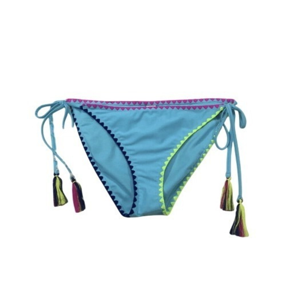 Bongo Blue Side Tassel Bikini Bottoms Size Small NEW‎